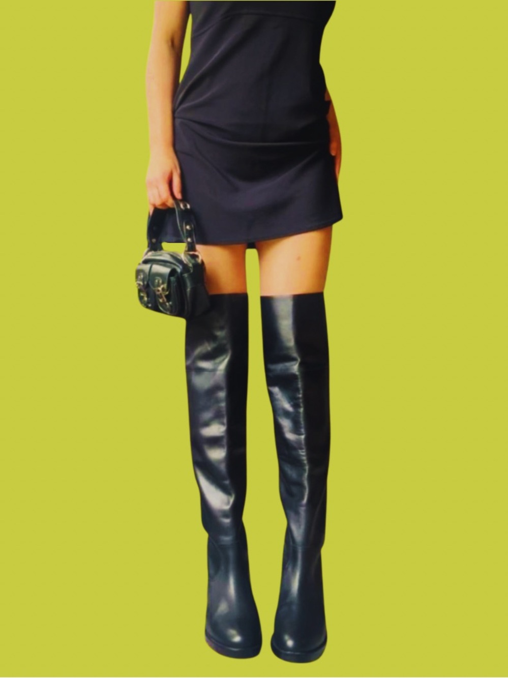 J. Crew Black Over-the-Knee Leather Boots